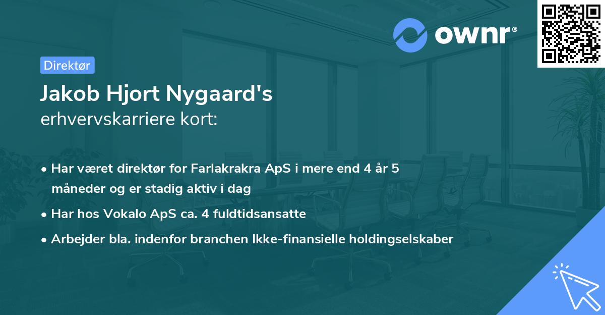 Jakob Hjort Nygaard's erhvervskarriere kort