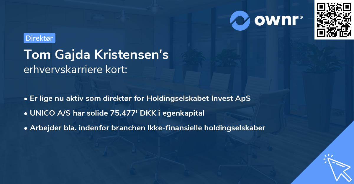 Tom Gajda Kristensen's erhvervskarriere kort