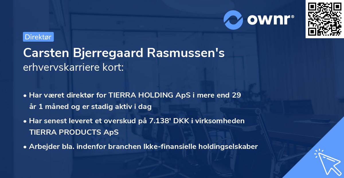 Carsten Bjerregaard Rasmussen's erhvervskarriere kort