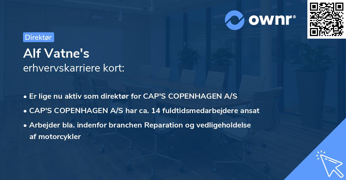 Alf Vatne's erhvervskarriere kort