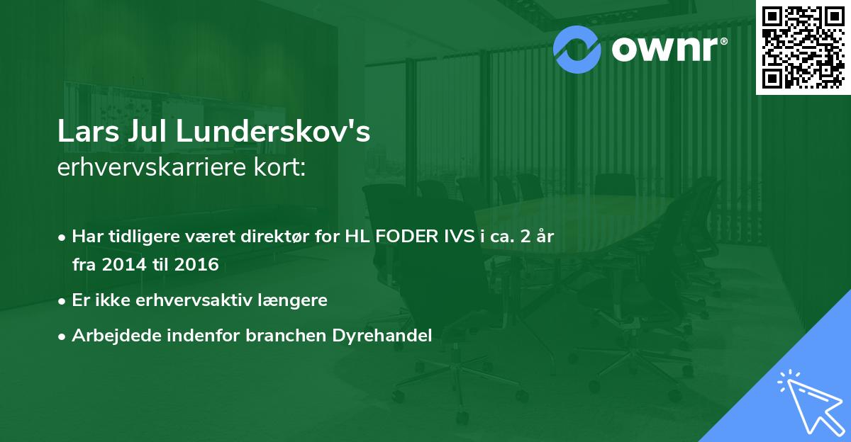 Lars Jul Lunderskov's erhvervskarriere kort