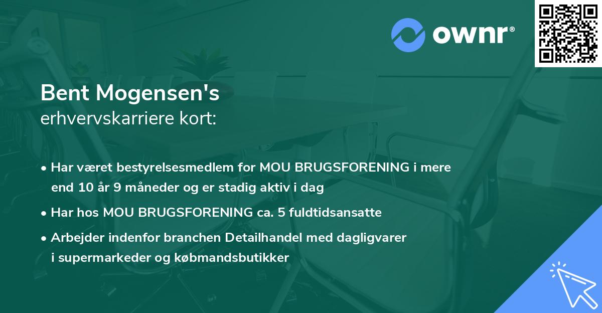 Bent Mogensen's erhvervskarriere kort