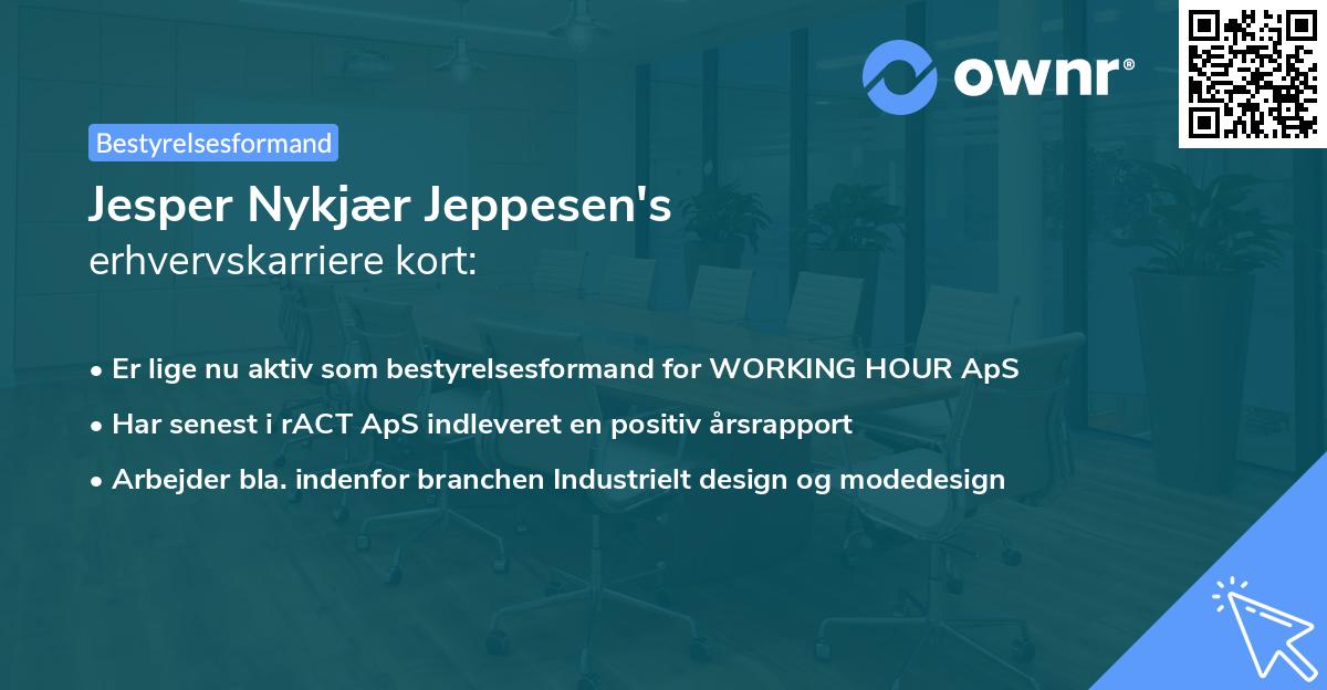 Jesper Nykjær Jeppesen's erhvervskarriere kort