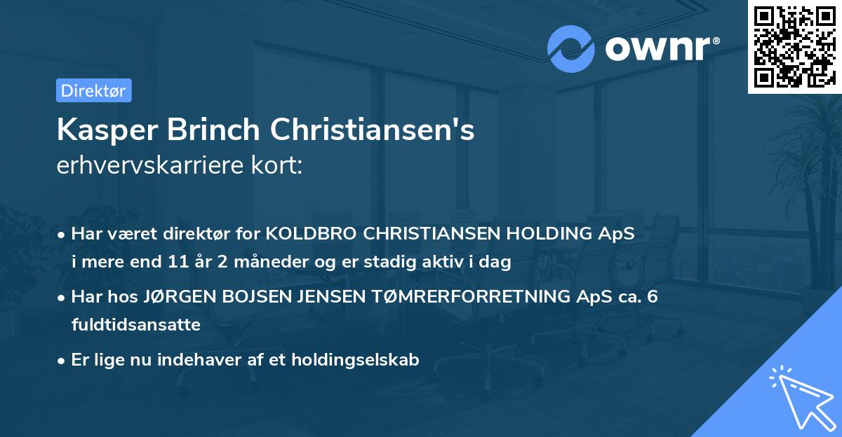 Kasper Brinch Christiansen's erhvervskarriere kort