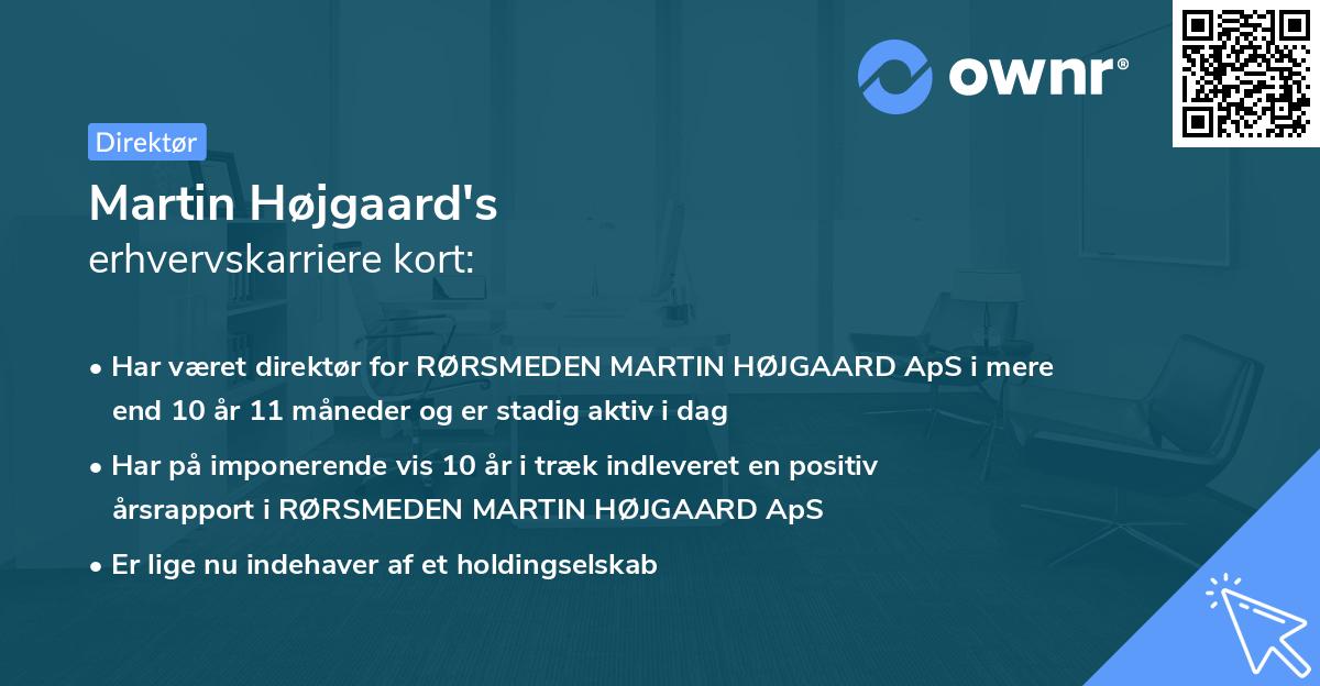 Martin Højgaard's erhvervskarriere kort