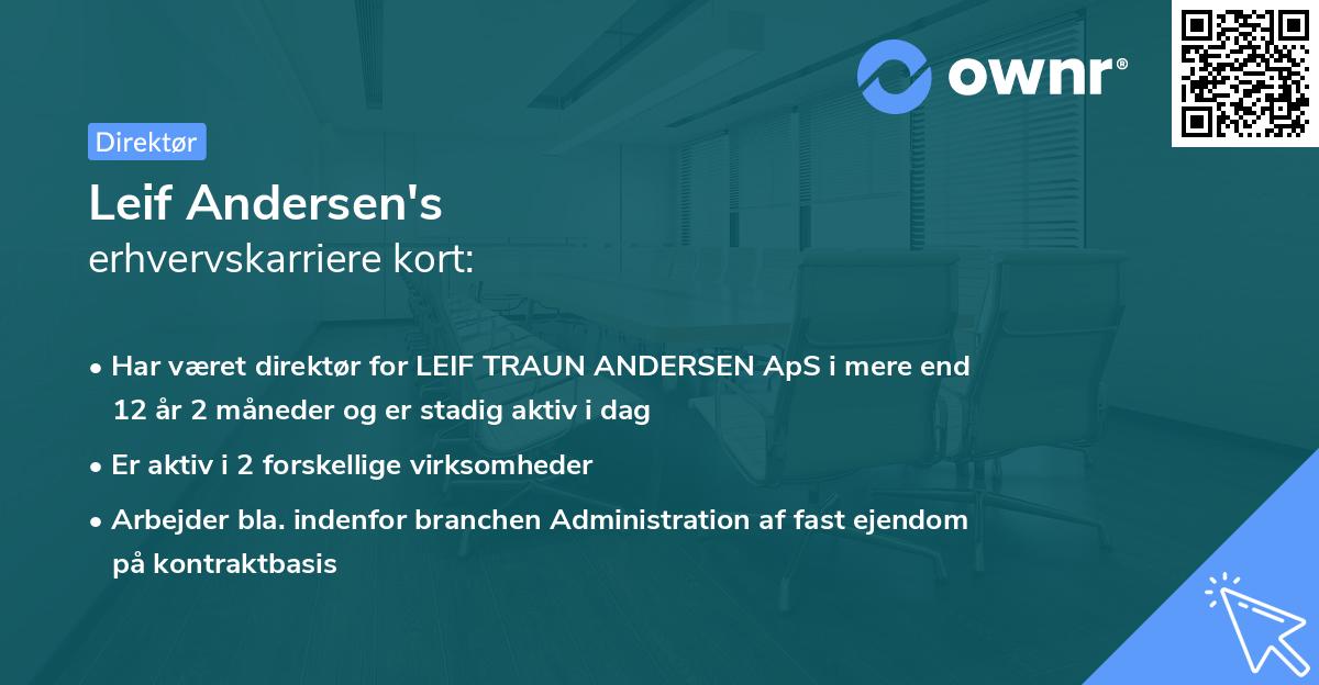 Leif Andersen's erhvervskarriere kort