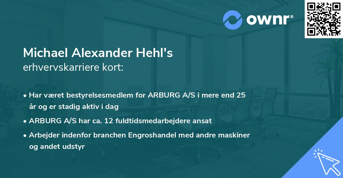 Michael Alexander Hehl's erhvervskarriere kort