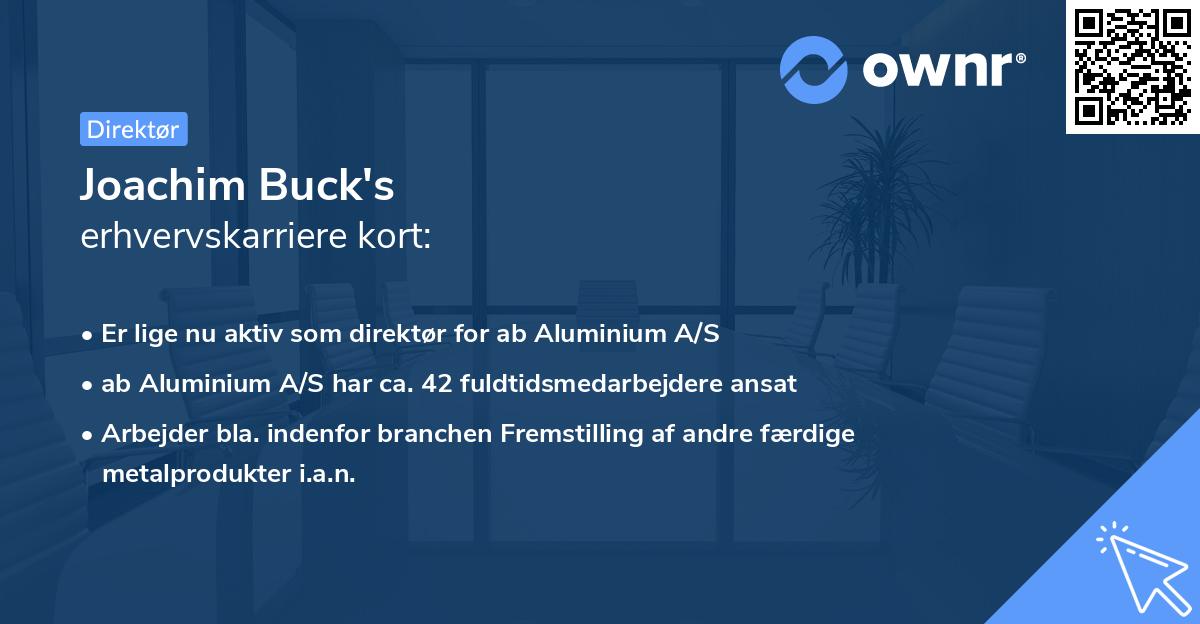 Joachim Buck's erhvervskarriere kort