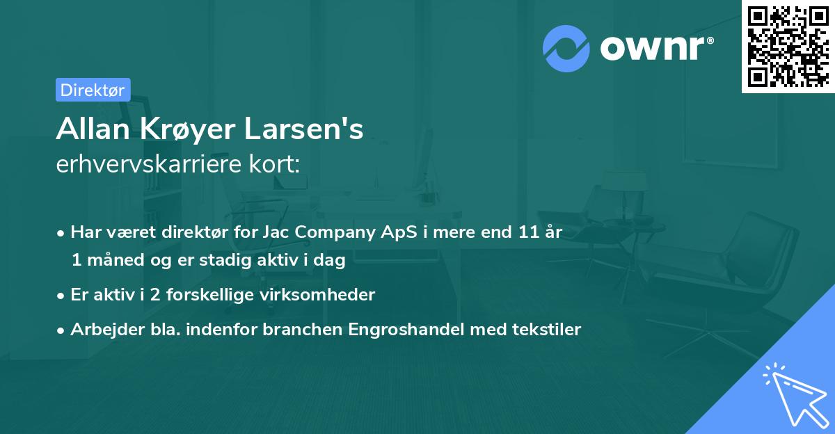 Allan Krøyer Larsen's erhvervskarriere kort