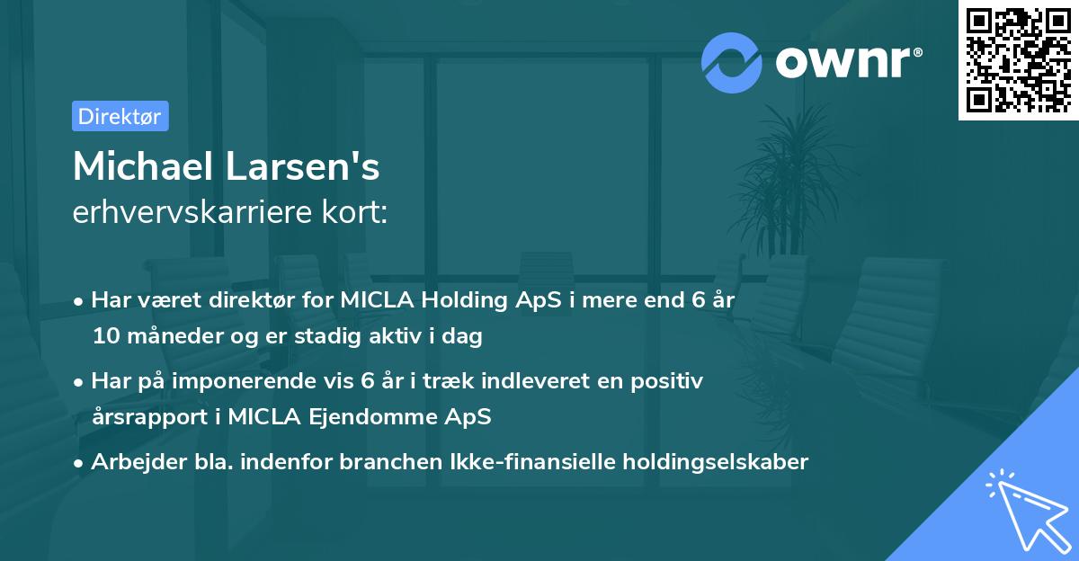 Michael Larsen's erhvervskarriere kort