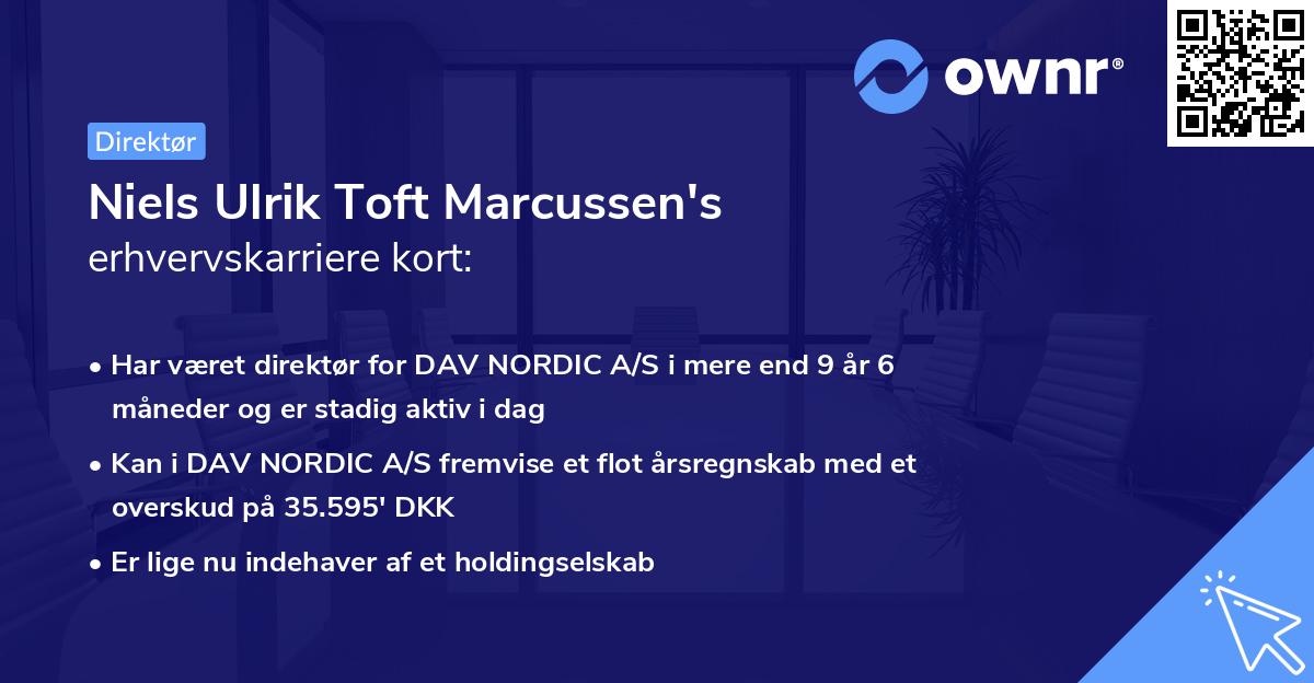 Niels Ulrik Toft Marcussen's erhvervskarriere kort