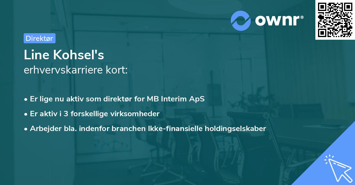 Line Kohsel's erhvervskarriere kort
