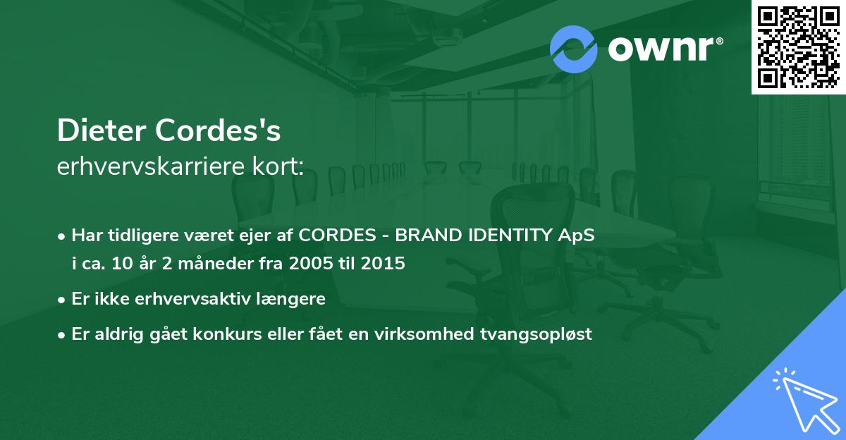 Dieter Cordes's erhvervskarriere kort