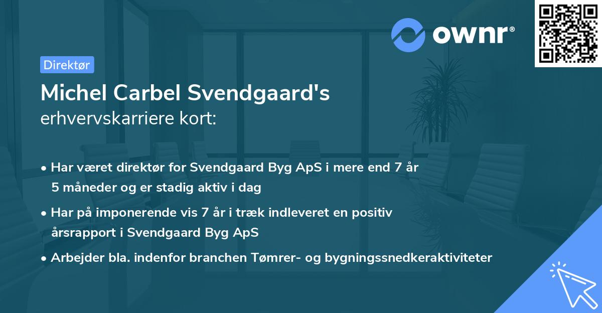 Michel Carbel Svendgaard's erhvervskarriere kort