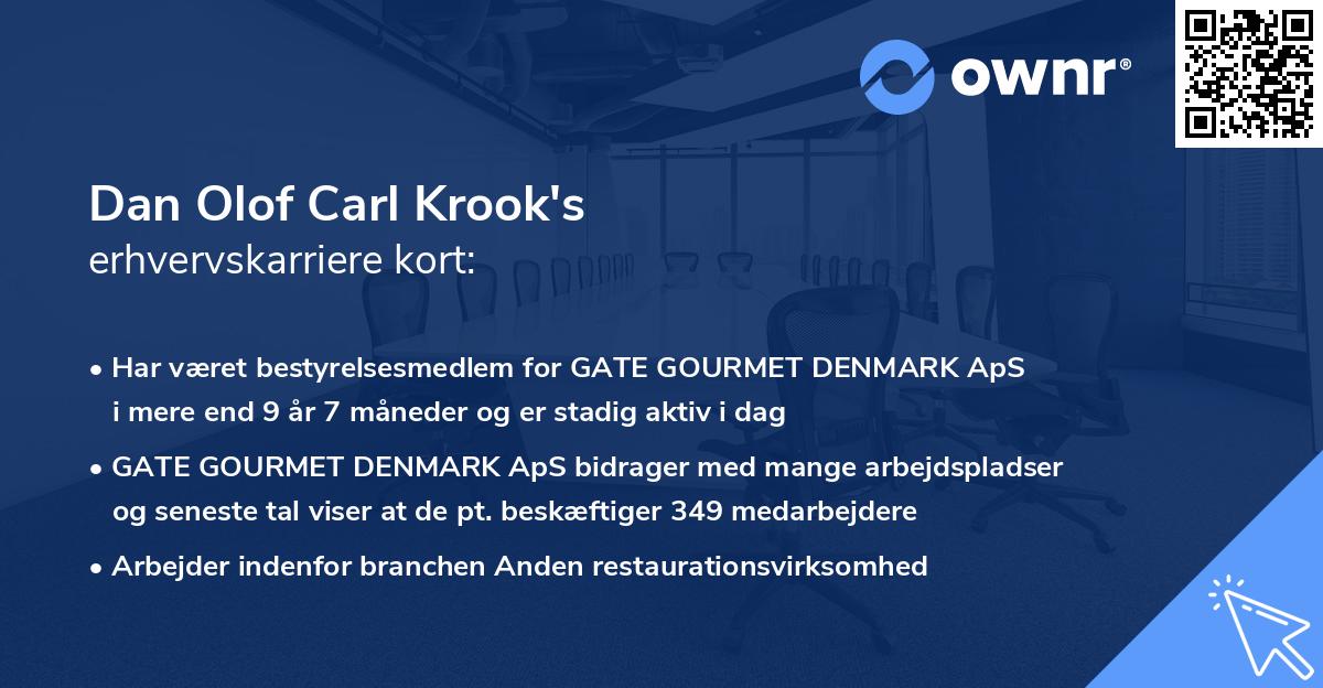 Dan Olof Carl Krook's erhvervskarriere kort