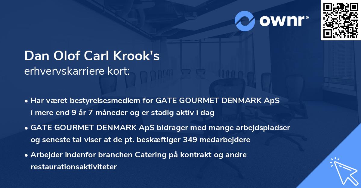 Dan Olof Carl Krook's erhvervskarriere kort