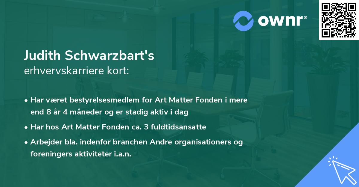 Judith Schwarzbart's erhvervskarriere kort