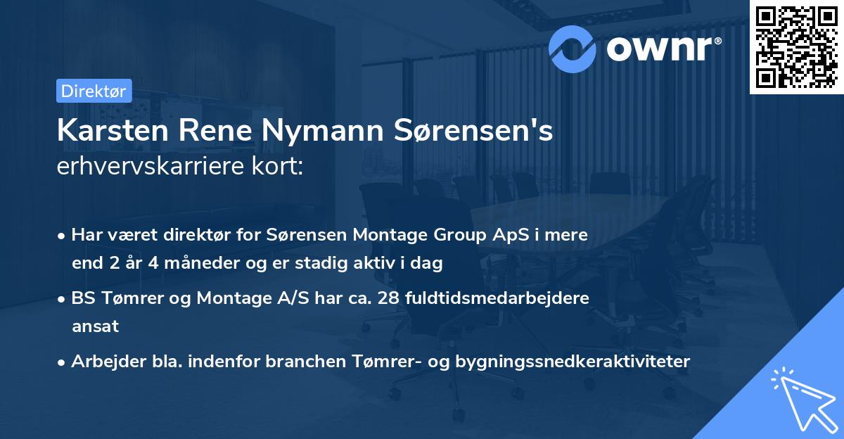 Karsten Rene Nymann Sørensen's erhvervskarriere kort