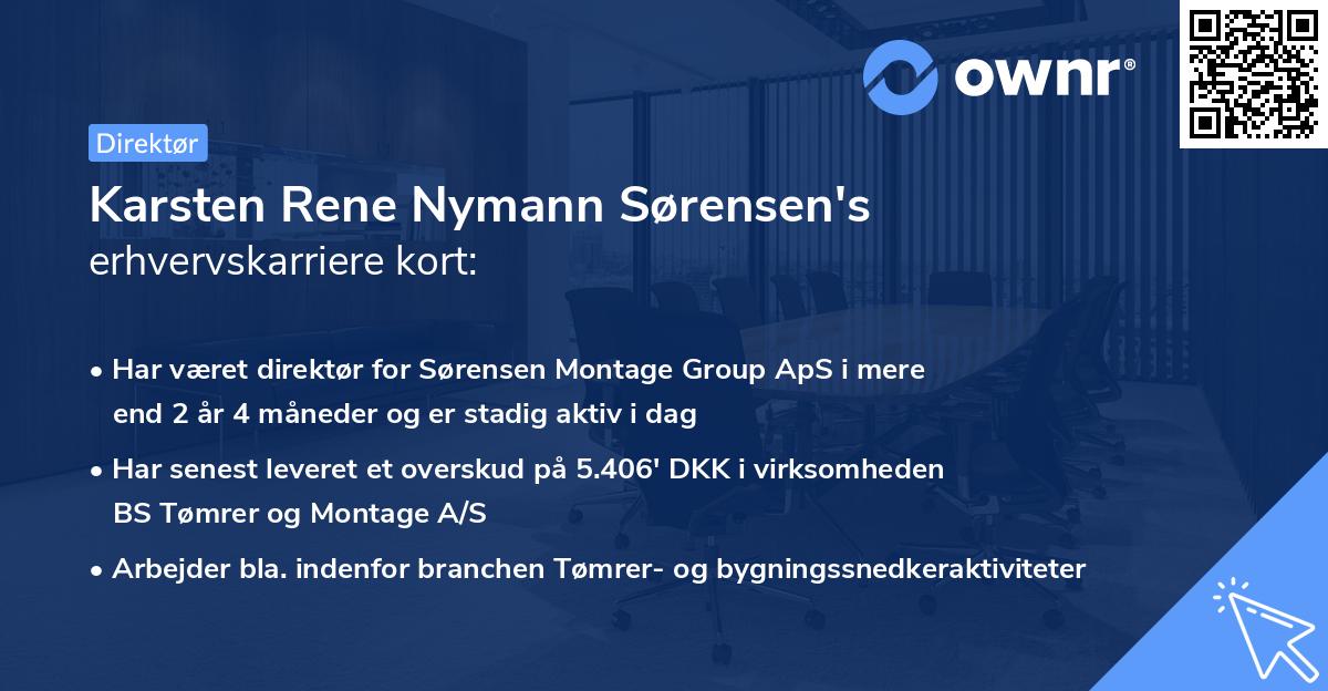 Karsten Rene Nymann Sørensen's erhvervskarriere kort