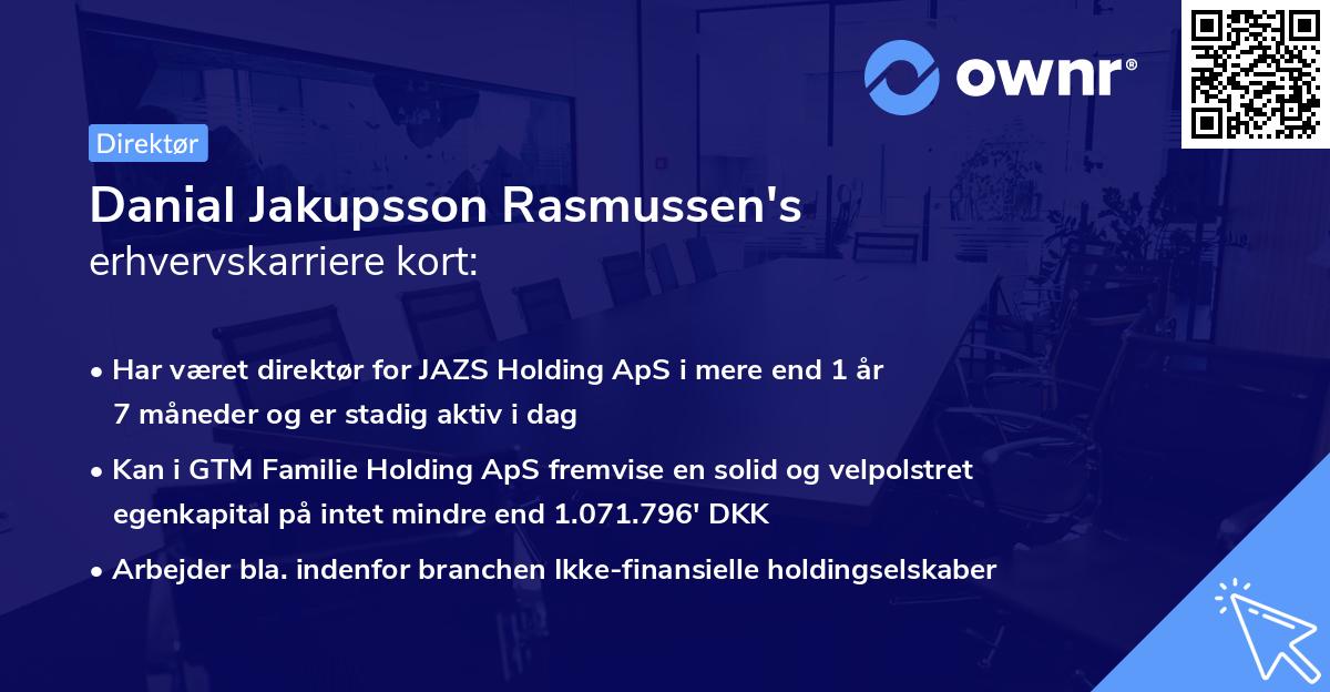 Danial Jakupsson Rasmussen's erhvervskarriere kort