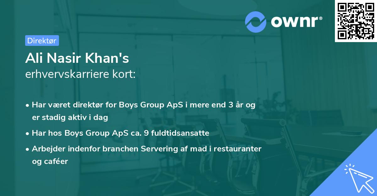 Ali Nasir Khan's erhvervskarriere kort