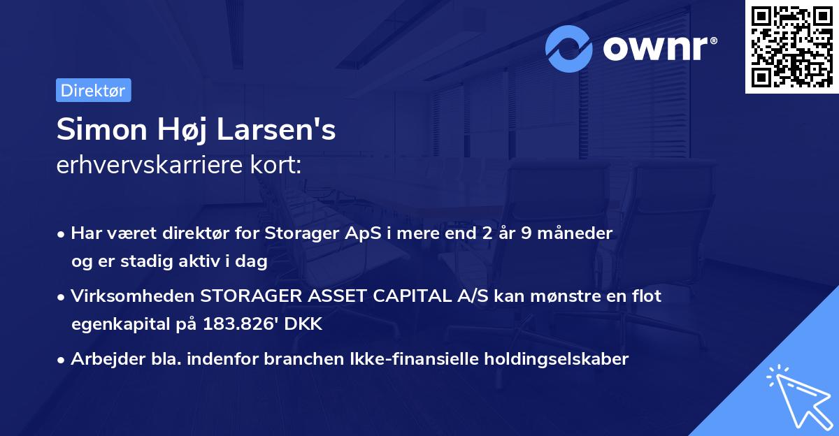 Simon Høj Larsen's erhvervskarriere kort