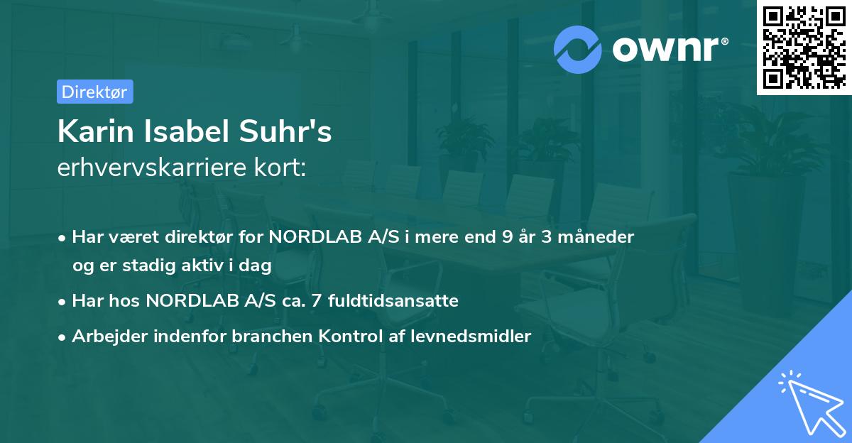Karin Isabel Suhr's erhvervskarriere kort