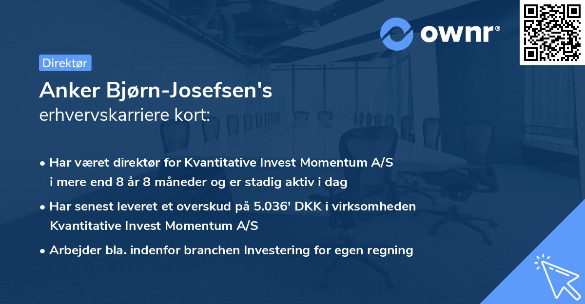 Anker Bjørn-Josefsen's erhvervskarriere kort