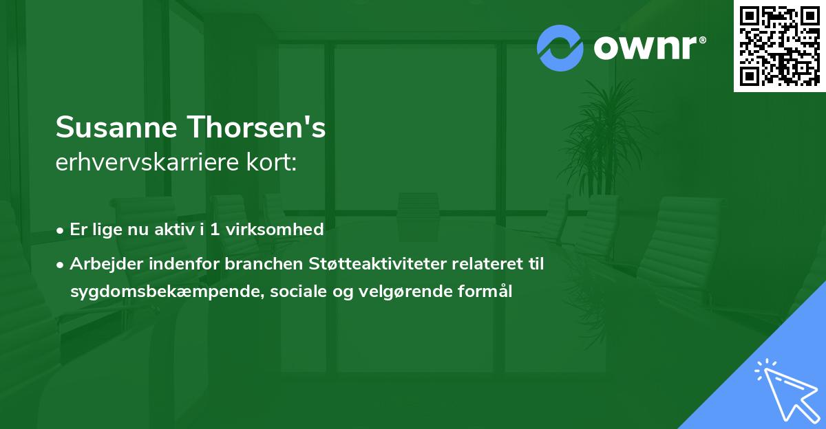 Susanne Thorsen's erhvervskarriere kort