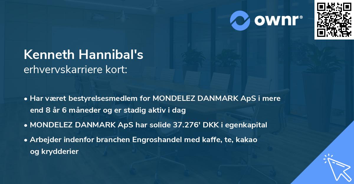 Kenneth Hannibal's erhvervskarriere kort