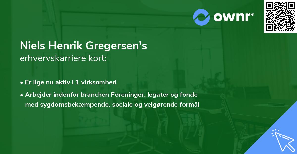 Niels Henrik Gregersen's erhvervskarriere kort