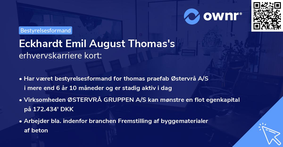 Eckhardt Emil August Thomas's erhvervskarriere kort