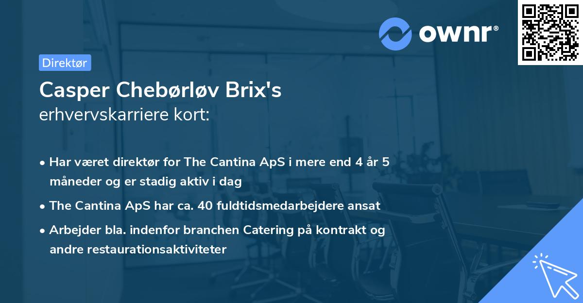 Casper Chebørløv Brix's erhvervskarriere kort