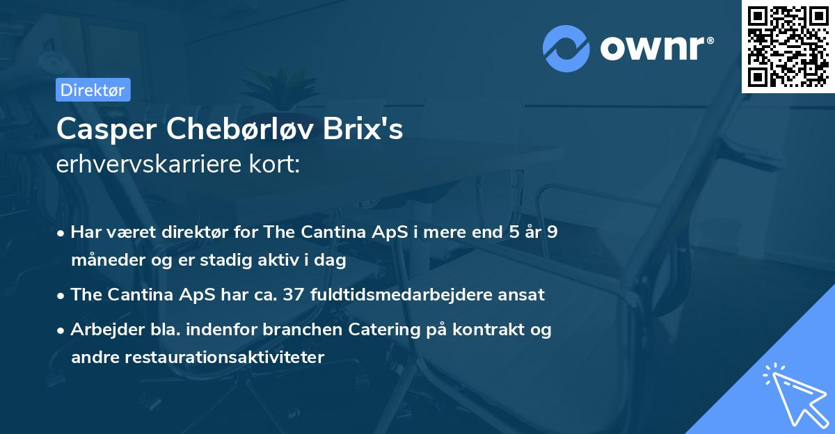 Casper Chebørløv Brix's erhvervskarriere kort