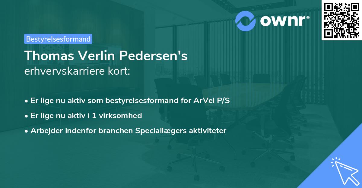 Thomas Verlin Pedersen's erhvervskarriere kort