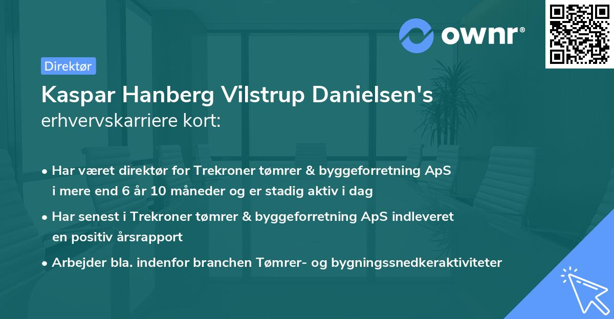 Kaspar Hanberg Vilstrup Danielsen's erhvervskarriere kort
