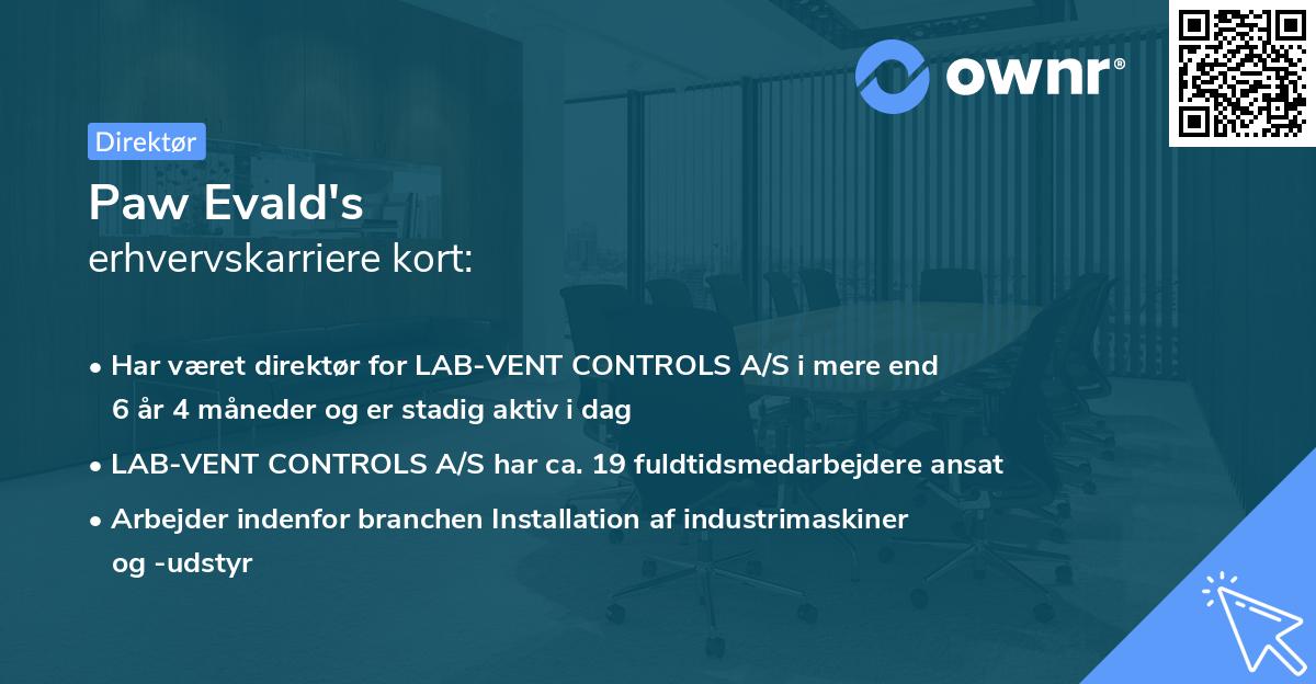 Paw Evald's erhvervskarriere kort