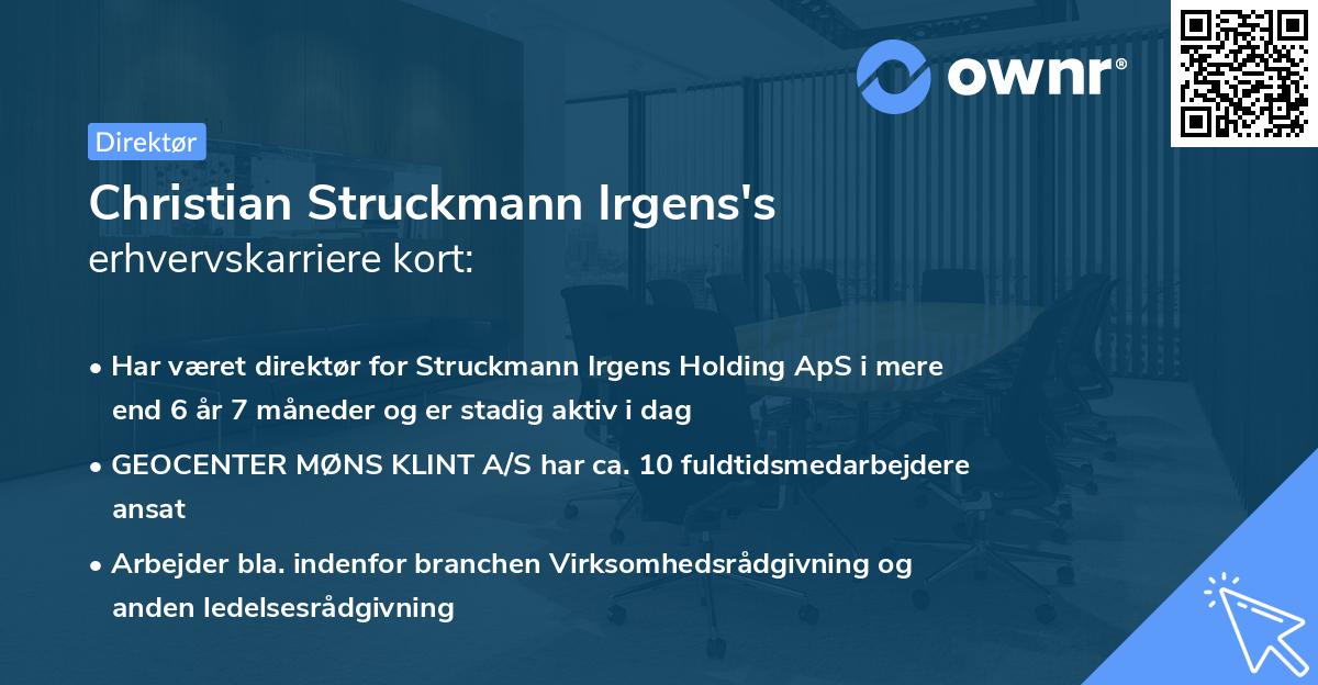 Christian Struckmann Irgens's erhvervskarriere kort