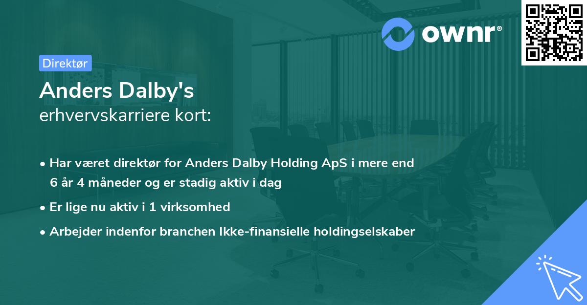 Anders Dalby's erhvervskarriere kort