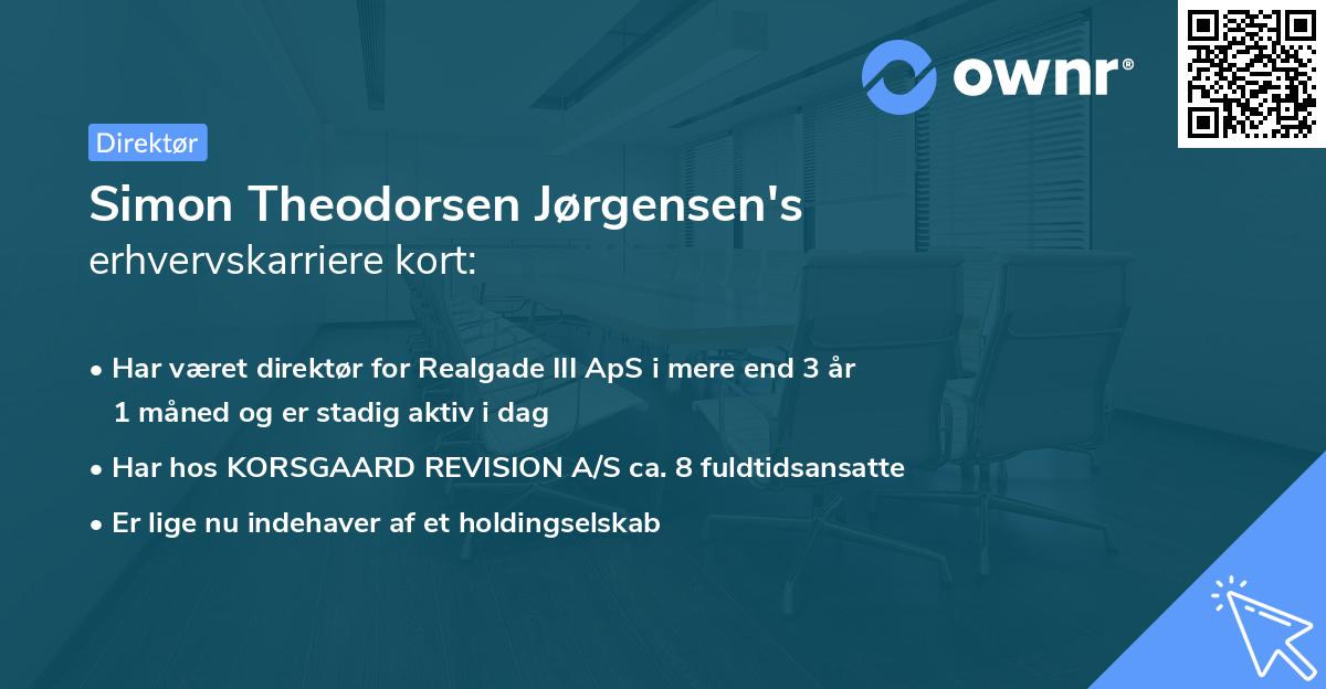 Simon Theodorsen Jørgensen's erhvervskarriere kort