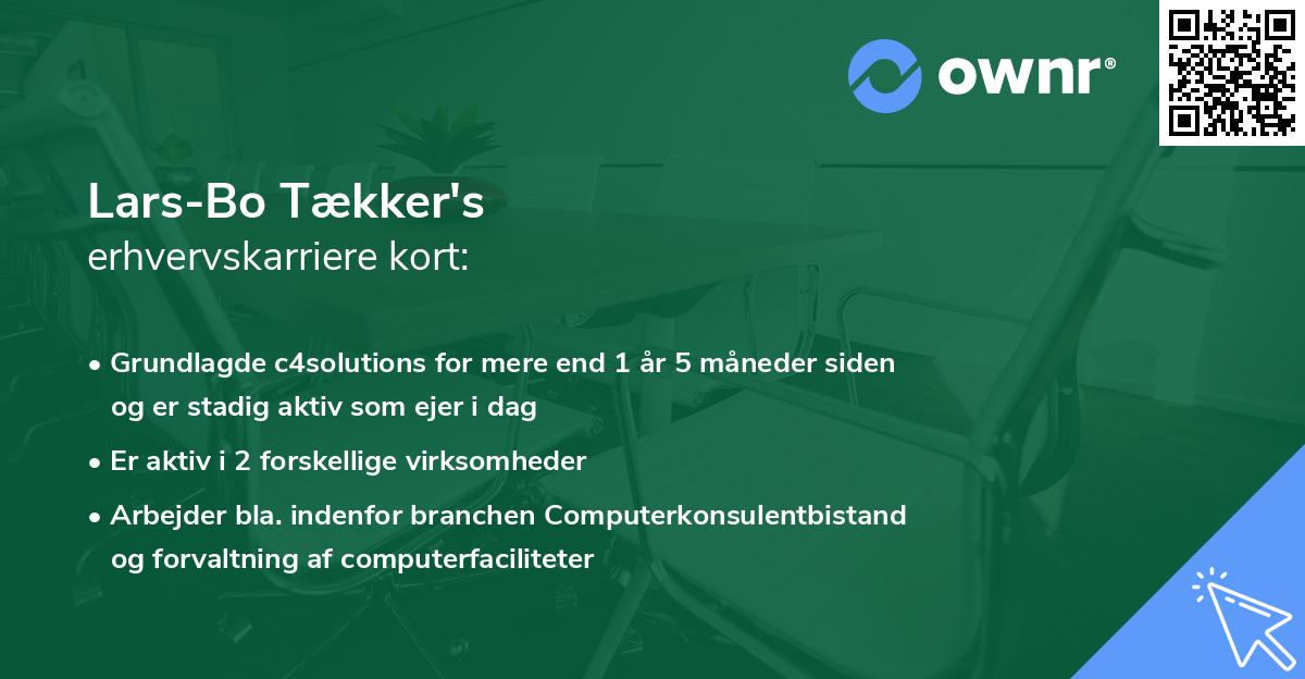 Lars-Bo Tækker's erhvervskarriere kort