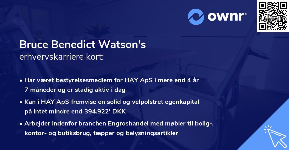 Bruce Benedict Watson's erhvervskarriere kort