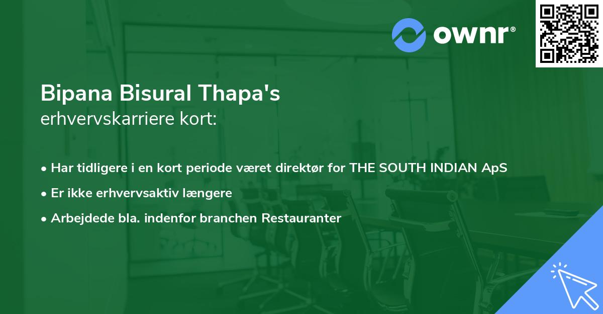 Bipana Bisural Thapa's erhvervskarriere kort