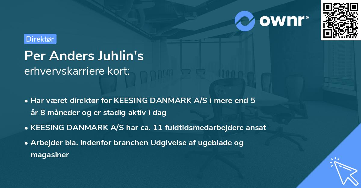 Per Anders Juhlin's erhvervskarriere kort