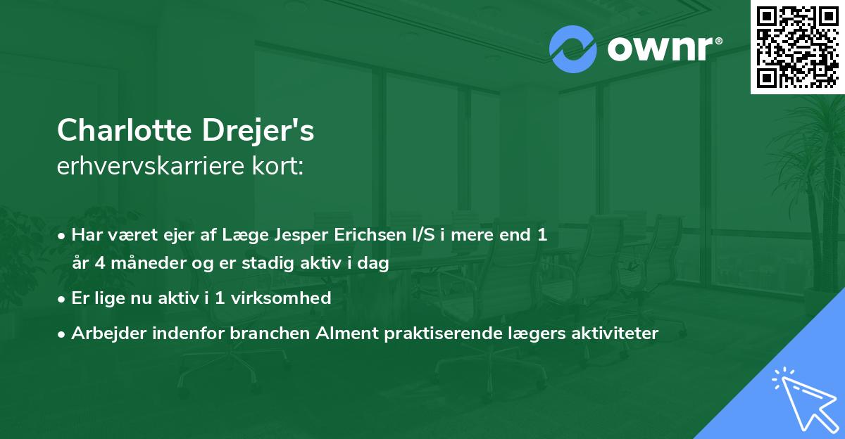 Charlotte Drejer's erhvervskarriere kort