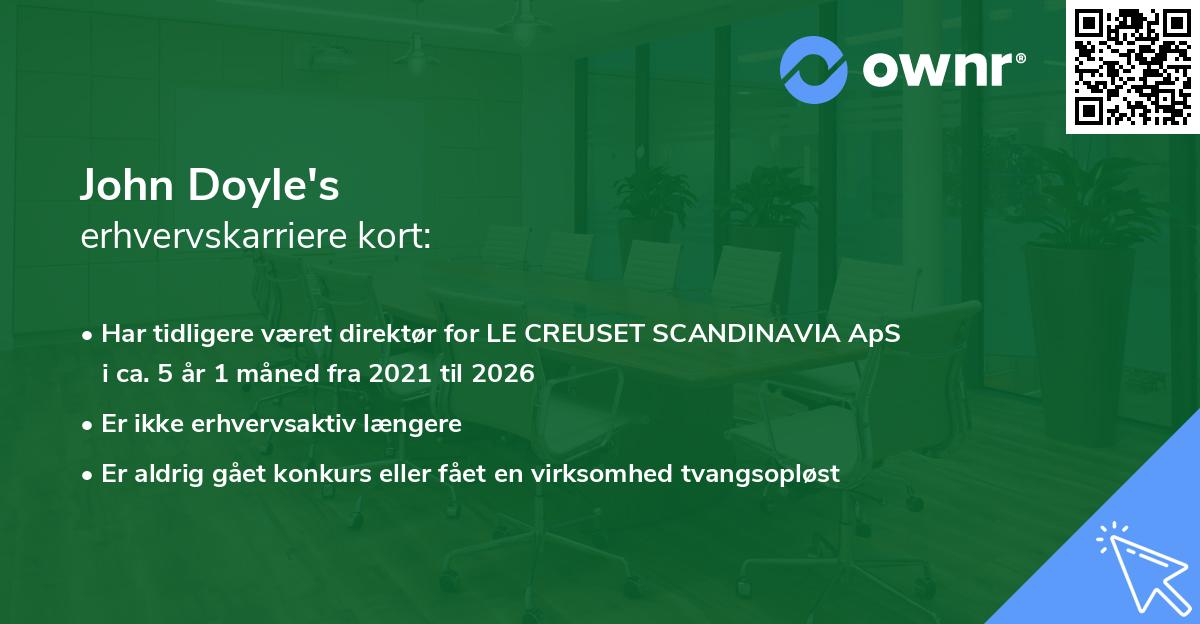 John Doyle's erhvervskarriere kort