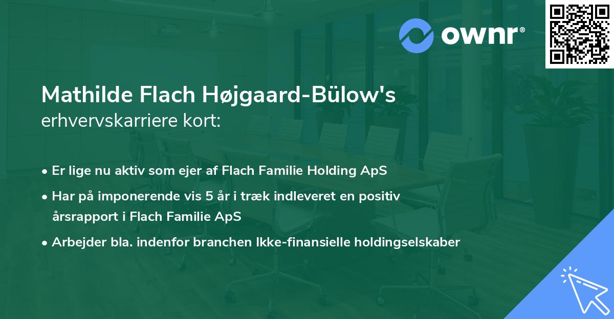 Mathilde Flach Højgaard-Bülow's erhvervskarriere kort