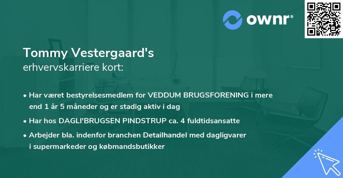 Tommy Vestergaard's erhvervskarriere kort