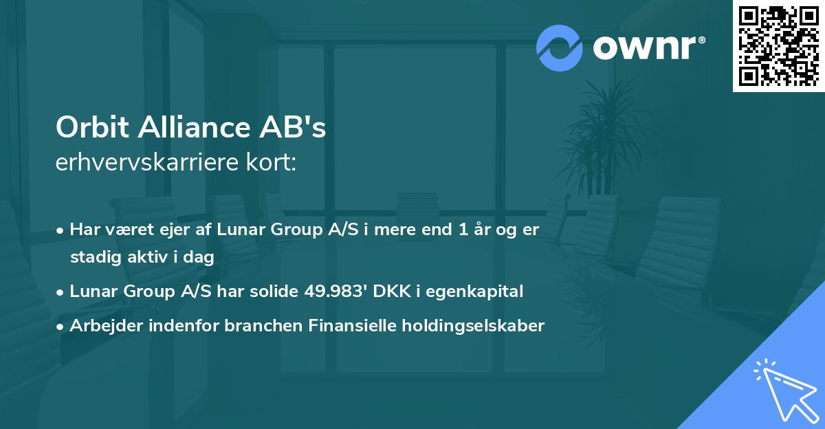 Orbit Alliance AB's erhvervskarriere kort