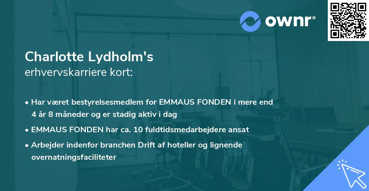 Charlotte Lydholm's erhvervskarriere kort